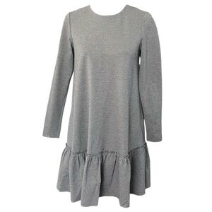 Banana Republic Gray Long Sleeve a-line jersey Dress Ruffle Hem Sz 2 minimalist